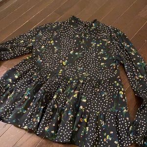 Art Class Floral Mock Neck Girls Top, L (10-12)